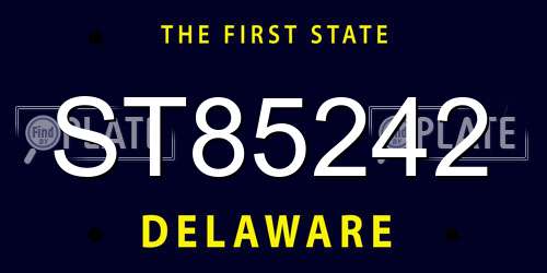 ST85242 Delaware License Plate