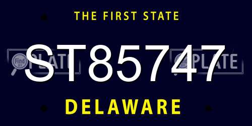 ST85747 Delaware License Plate