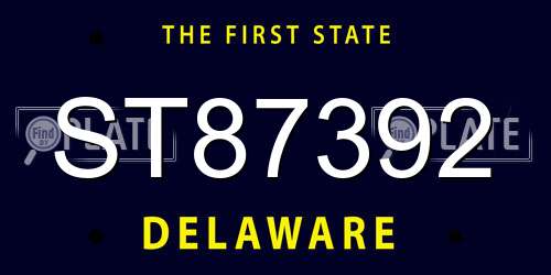 ST87392 Delaware License Plate