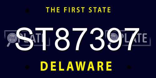 ST87397 Delaware License Plate