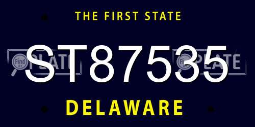 ST87535 Delaware License Plate