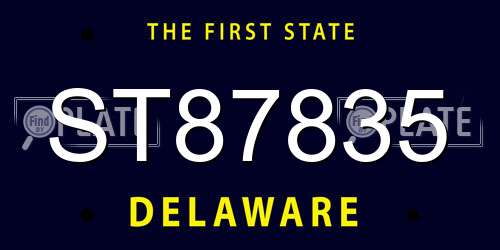 ST87835 Delaware License Plate