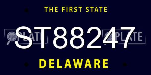 ST88247 Delaware License Plate