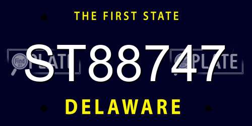 ST88747 Delaware License Plate