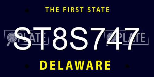 ST8S747 Delaware License Plate