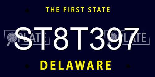 ST8T397 Delaware License Plate