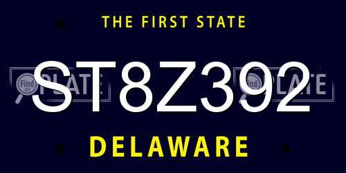 ST8Z392 Delaware License Plate