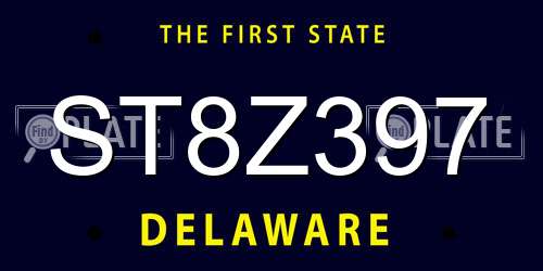 ST8Z397 Delaware License Plate