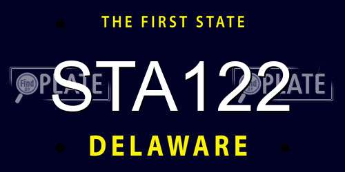 STA122 Delaware License Plate