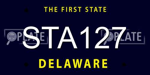 STA127 Delaware License Plate