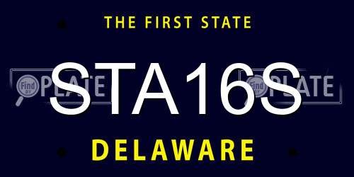 STA16S Delaware License Plate