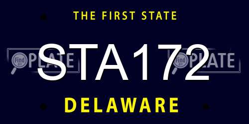 STA172 Delaware License Plate