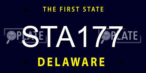 STA177 Delaware License Plate