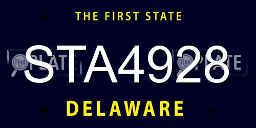 STA4928 Delaware License Plate