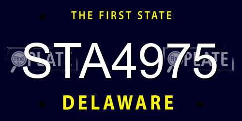 STA4975 Delaware License Plate