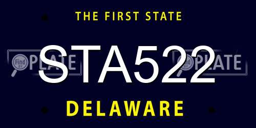 STA522 Delaware License Plate