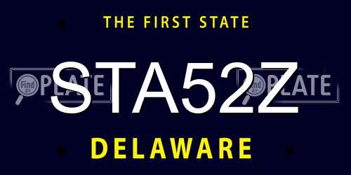 STA52Z Delaware License Plate