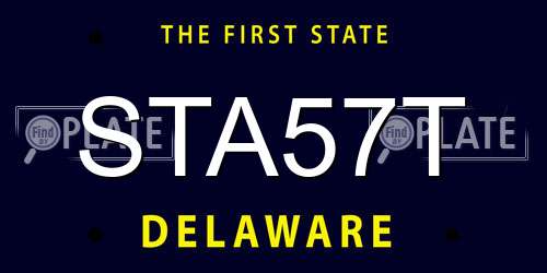 STA57T Delaware License Plate