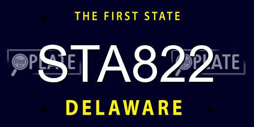 STA822 Delaware License Plate