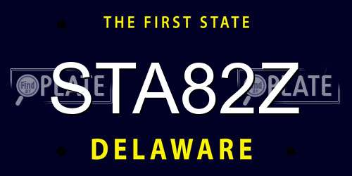 STA82Z Delaware License Plate