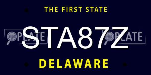 STA87Z Delaware License Plate