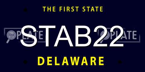 STAB22 Delaware License Plate