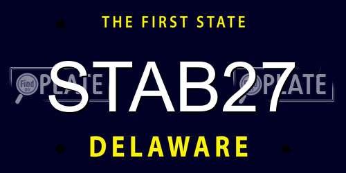 STAB27 Delaware License Plate