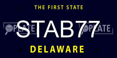 STAB77 Delaware License Plate