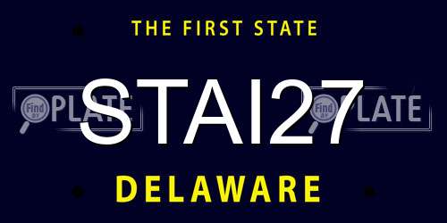 STAI27 Delaware License Plate
