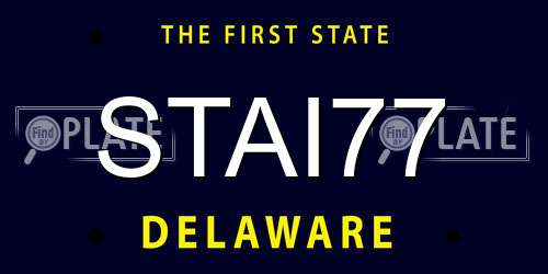 STAI77 Delaware License Plate