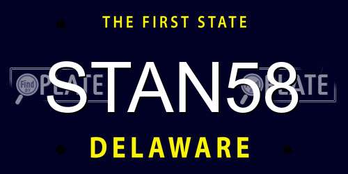STAN58 Delaware License Plate