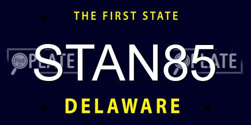 STAN85 Delaware License Plate