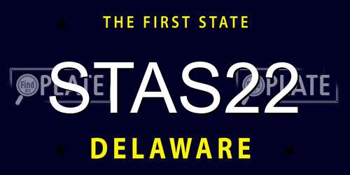 STAS22 Delaware License Plate