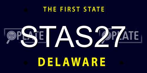 STAS27 Delaware License Plate
