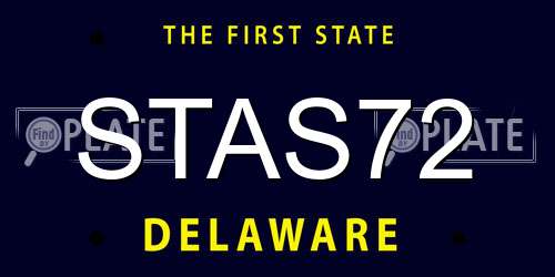 STAS72 Delaware License Plate