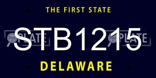 STB1215 Delaware License Plate