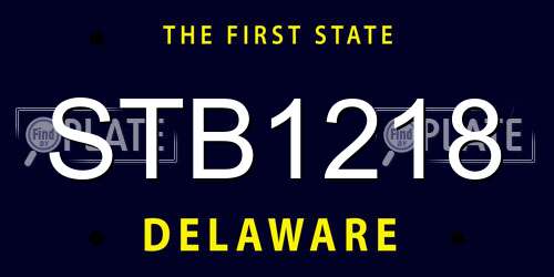 STB1218 Delaware License Plate