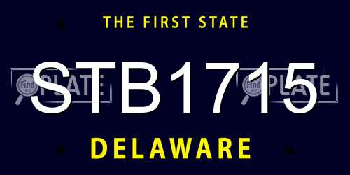 STB1715 Delaware License Plate