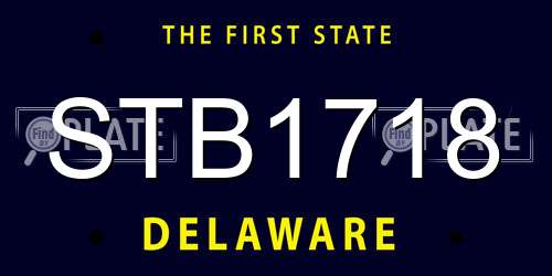 STB1718 Delaware License Plate