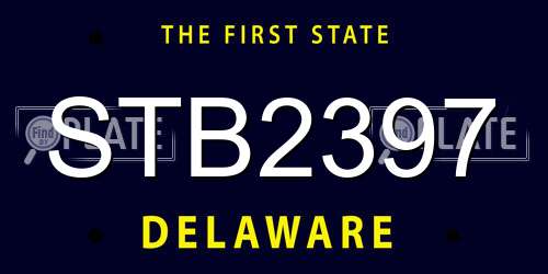 STB2397 Delaware License Plate