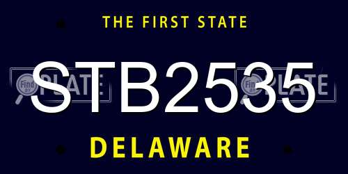 STB2535 Delaware License Plate