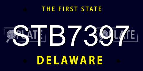 STB7397 Delaware License Plate
