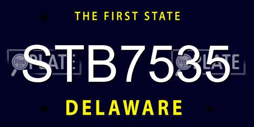 STB7535 Delaware License Plate