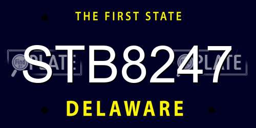 STB8247 Delaware License Plate