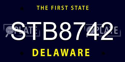 STB8742 Delaware License Plate