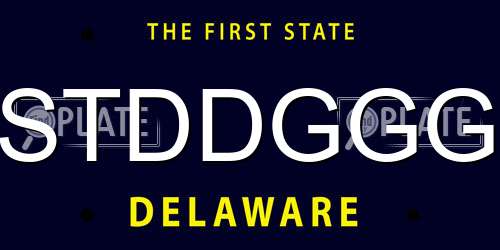 STDDGGG Delaware License Plate