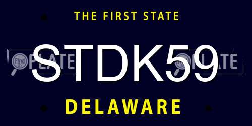 STDK59 Delaware License Plate