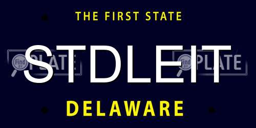 STDLEIT Delaware License Plate