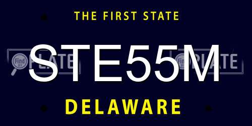 STE55M Delaware License Plate