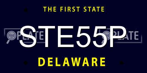 STE55P Delaware License Plate